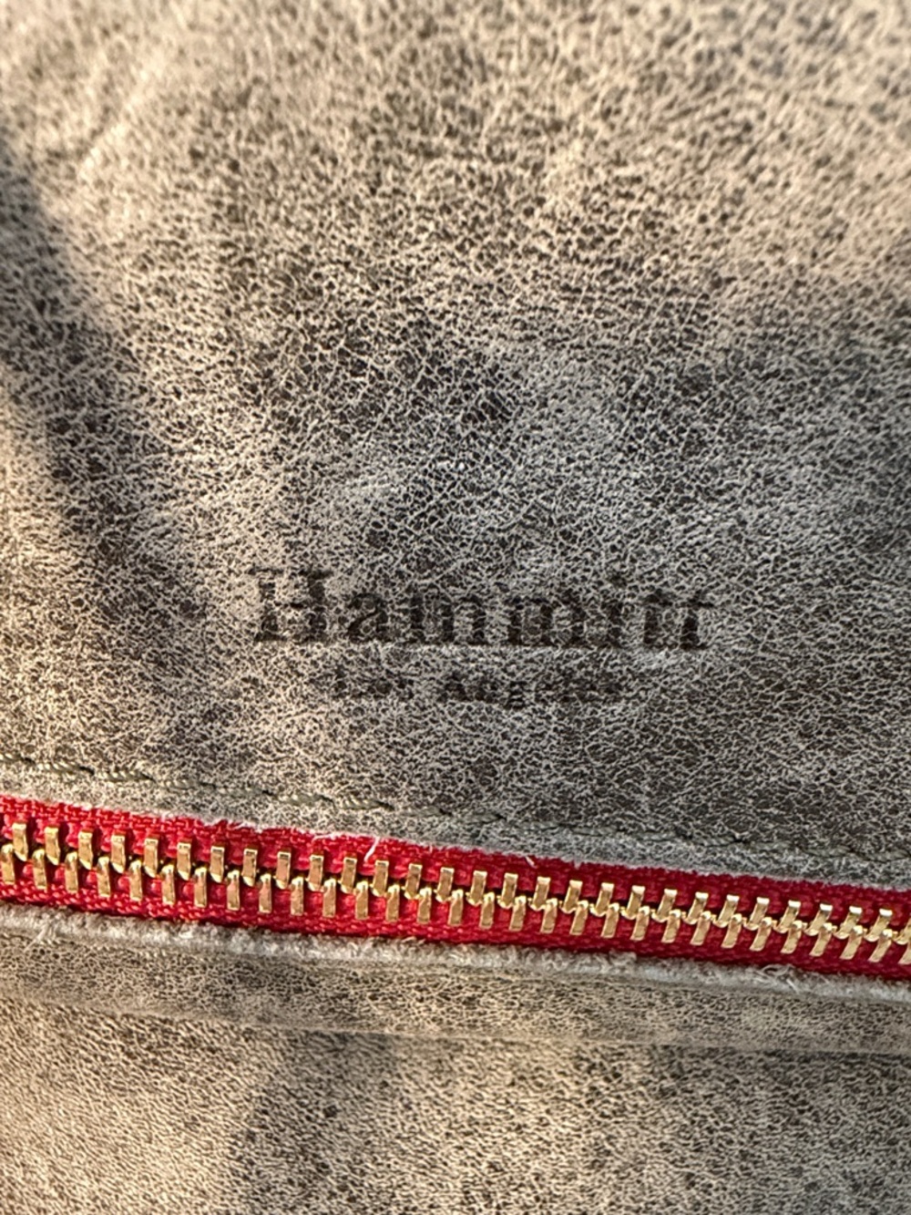 Hammitt Gray Suede Crossbody with Red Zip and Gold Hardware - Picture 2 of 11